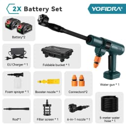 YOFIDRA 200Bar Brushless Electric High Pressure Washer + Bucket Car Washing Garden Water For Makita 21V Battery Pin Spray Gun