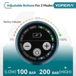 YOFIDRA 200Bar Brushless Electric High Pressure Washer + Bucket Car Washing Garden Water For Makita 21V Battery Pin Spray Gun