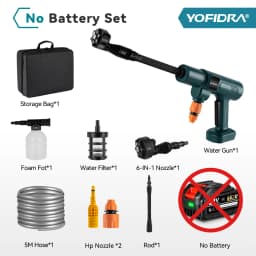 YOFIDRA 200Bar Brushless Electric High Pressure Washer + Bucket Car Washing Garden Water For Makita 21V Battery Pin Spray Gun