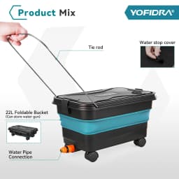 YOFIDRA 200Bar Brushless Electric High Pressure Washer + Bucket Car Washing Garden Water For Makita 21V Battery Pin Spray Gun