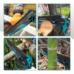 YOFIDRA 8 Inch Brushless Electric Chainsaw Cordless Woodworking Pruning Saw Garden Cutting Power Tool For Makita 21V Battery Pin