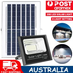 300 LED Solar Street Flood Light Remote Outdoor Garden Security Lamp Waterproof