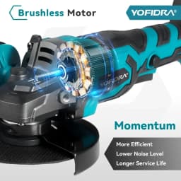 YOFIDRA 125MM Brushless Electric Angle Grinder 3000W 3Gears Polishing Cutting Machine Wood Power Tool For Makita 21V Battery Pin