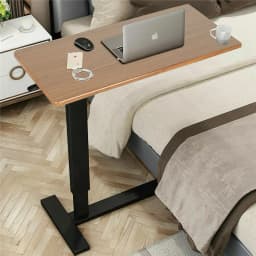 Adjustable Rolling Cart Overbed Bedside Table Laptop Desk Medical Home Bed Food Tray Hospital Bed End Table