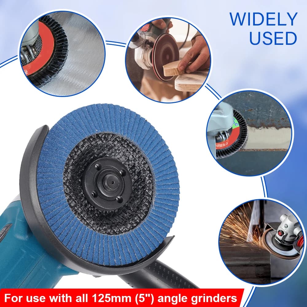 10pcs Angle Grinder Sanding Discs 5" 125mm Grit Grinding Wheel Flap Discs Metal Plastic Wood Removal Abrasive Tool For Finishing