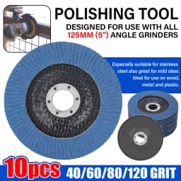 10pcs Angle Grinder Sanding Discs 5" 125mm Grit Grinding Wheel Flap Discs Metal Plastic Wood Removal Abrasive Tool For Finishing