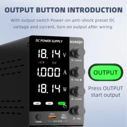 Nice-Power Adjustable Lab Power Supply, DC Switching Power Supply 30V 60V 120V, OCP/OVP/SCP/OTP/OUTPUT/24h Full Loadable, LOCAL+