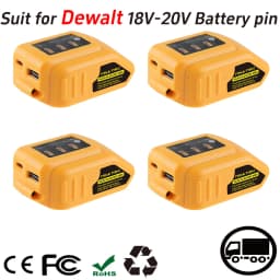DCB094K adapter 1/2/4Pack Replace for DEWALT Battery Charger and USB Wall Charging Kit Battery pin