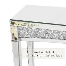 47.2" Mirrored Desk Silver Console Table for Living Room, Entryway And Foyers