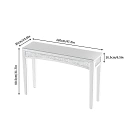 47.2" Mirrored Desk Silver Console Table for Living Room, Entryway And Foyers