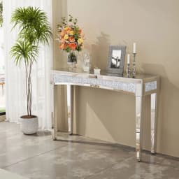 47.2" Mirrored Desk Silver Console Table for Living Room, Entryway And Foyers