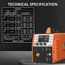 MIG Welder Gasless 180A HITBOX MIG250II 6 in 1 Mini Portable Inverter Welding Machine Semi-automatic TIG MIG 220V Home Use