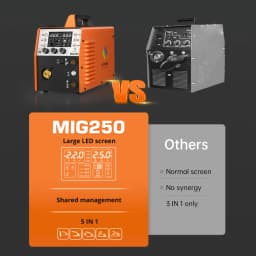 MIG Welder Gasless 180A HITBOX MIG250II 6 in 1 Mini Portable Inverter Welding Machine Semi-automatic TIG MIG 220V Home Use
