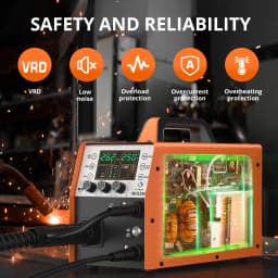 MIG Welder Gasless 180A HITBOX MIG250II 6 in 1 Mini Portable Inverter Welding Machine Semi-automatic TIG MIG 220V Home Use