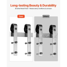 SucceBuy 6.6FT Sliding Barn Hardware Kit 330 LBS Capacity w/ 36 to 40 Inches Width & 1-3/8 to 1-3/4 Inche Track & J-shape Roller