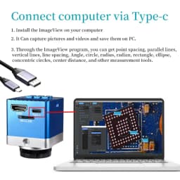 YIZHAN 4K 60MP UHD Electron Digital Microscope IMX415 HDMI Type-C Industrial Welding Camera 150X Zoom Lens Metal Stand 1080P