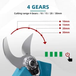 30mm Cordless Rechargeable Electric Pruning Shears Secateur Cutter 2xBattery