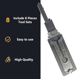 10-1pcs SS001 Pro Stainless Steel Key Decoder 2 In 1 Precision Hook & Pick Set Lock Decoder O-ring Pickup Kit Maintenance Tools