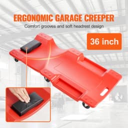 SucceBuy Mechanic Plastic Creeper Automotive Rolling Garage Creeper w/ Molded Ergonomic HDPE Body Padded Headrest for Garage