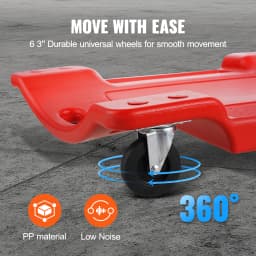 SucceBuy Mechanic Plastic Creeper Automotive Rolling Garage Creeper w/ Molded Ergonomic HDPE Body Padded Headrest for Garage