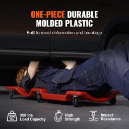 SucceBuy Mechanic Plastic Creeper Automotive Rolling Garage Creeper w/ Molded Ergonomic HDPE Body Padded Headrest for Garage