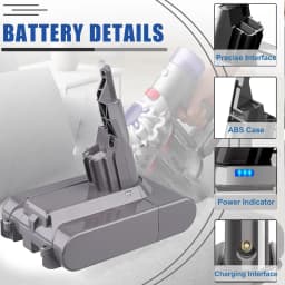 Replace for Dyson V6 V7 V8 Vacuum Cleaner 6.4Ah Battery SV07 SV09 Series Absolute Fluffy Animal Pro Vacuum Cleaner
