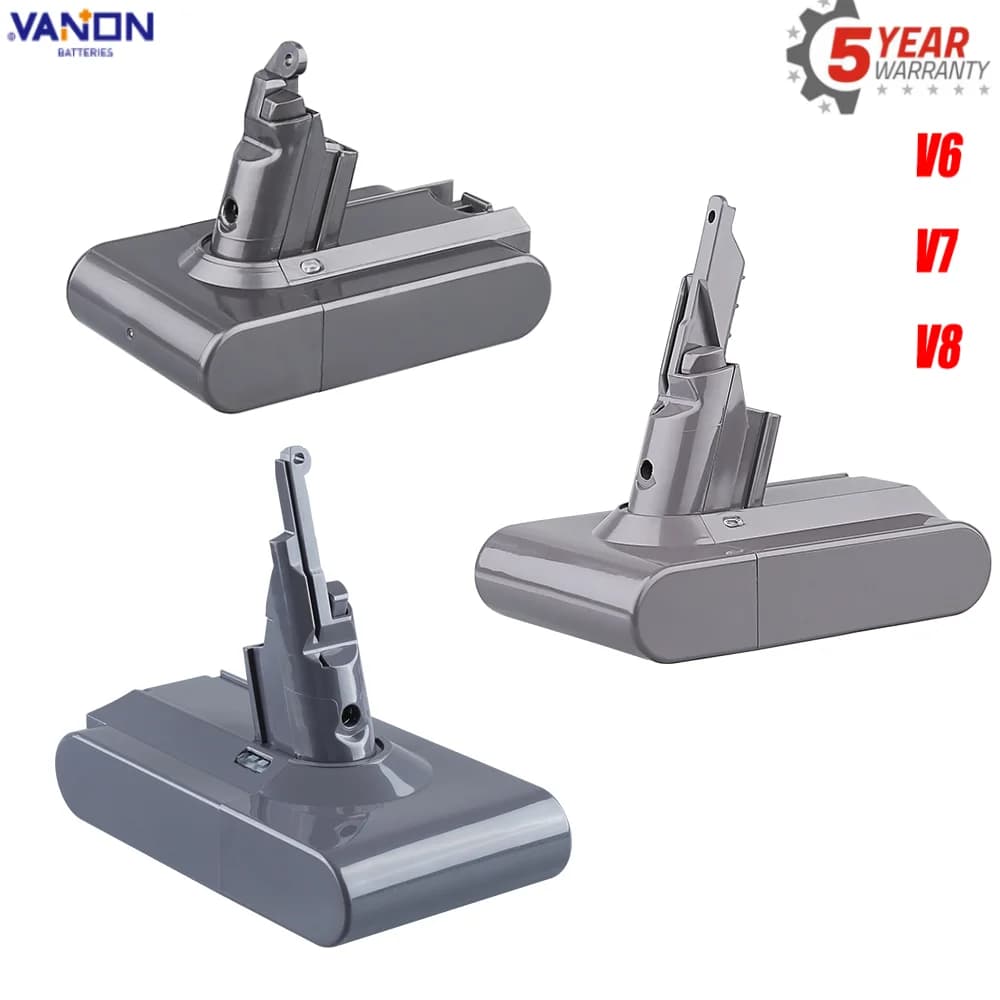 Replace for Dyson V6 V7 V8 Vacuum Cleaner 6.4Ah Battery SV07 SV09 Series Absolute Fluffy Animal Pro Vacuum Cleaner