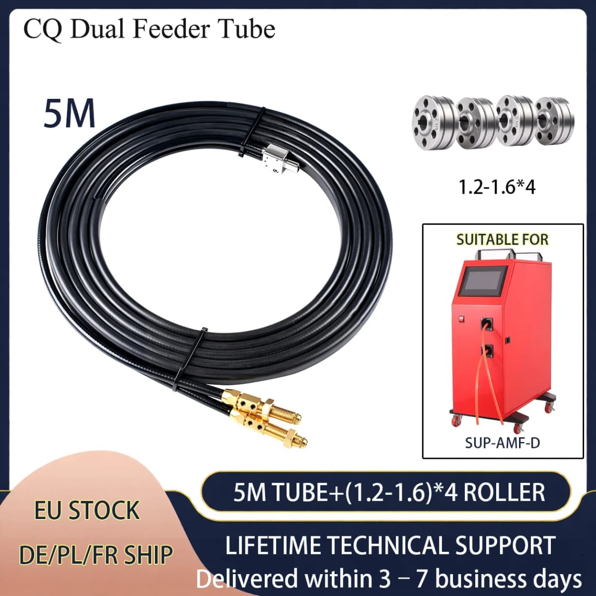 SUP Wire Feeding Tube Guide 5m Aluminum Welder Wire Graphite Hose Welding Machine Automatic Dual Wire Feed Machine Accessories