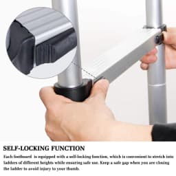 3.2/3.8/4.4/5M Telescopic Aluminium Ladder Extension Extendable Step Folding