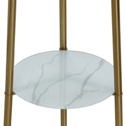 Modern Corner Display Column Bookshelf Lamp, Upgraded Version of Dimmable High Vertical Floor Lamp with Linen Lampshade, LED Bulb, Suitable for Living Room and Reading Room, Bedroom, Office and Nursery, White Marble and Golden Pillars