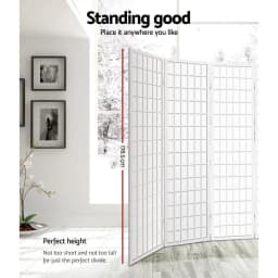 8 Panel White Room Divider Screen 348x179cm Folding Privacy Partition for Home Office Bedroom Living Room Decor