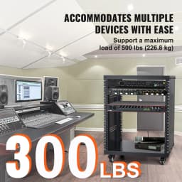 SucceBuy 12U AV Rack Stand Network Stereo Recording Studio Rack Special Vents for 19" Audio Video Musical& IT Equipment Mounting