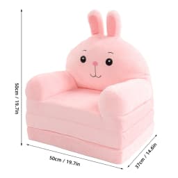 【Kid】Cartoon Foldable Kids Sofa Comfortable Cute Shape Washable Humanize Kids Foldable Sofa Bed Wide Armrest for Bedroom