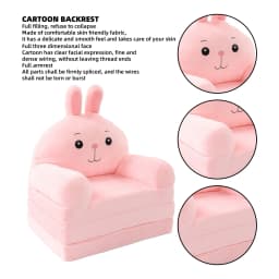 【Kid】Cartoon Foldable Kids Sofa Comfortable Cute Shape Washable Humanize Kids Foldable Sofa Bed Wide Armrest for Bedroom