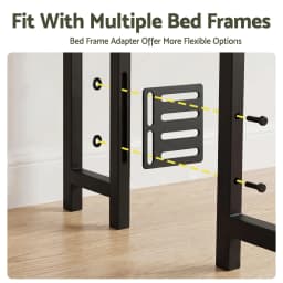 King Single Bed Headboard Storage Charging Station Black