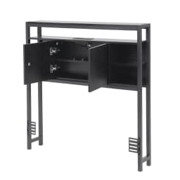 King Single Bed Headboard Storage Charging Station Black