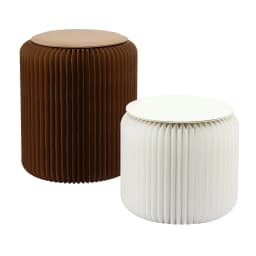 Accordion Folding Paper Stools Set Includes 2 Cushions Natural Kraft 100KG Capacity Compact Portable Eco Friendly Seating Foldable Honeycomb Design
