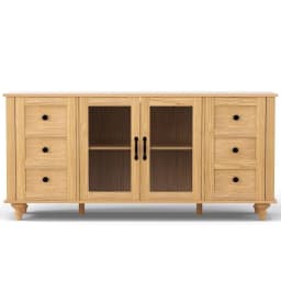 150CM Pine Buffet Sideboard Storage Cabinet Kitchen Cupboard Faux Drawer Wooden Storage Cabinet