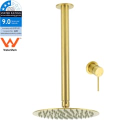 **Sydney Stock** KYLINS Brushed Gold Gun Metal Chrome Black 8-16'' Rain Shower Head Set Ceiling Arm Mixer Taps WELS WATERMARK