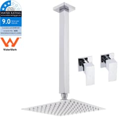 **Sydney Stock** KYLINS Brushed Gold Gun Metal Chrome Black 8-16'' Rain Shower Head Set Ceiling Arm Mixer Taps WELS WATERMARK