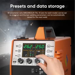 HITBOX MIG250 Aluminum MIG Welder 230V 6 in 1 Stick ARC MMA Gas/Gasless MIG LIift TIG Support Spool Gun Pulse Semiautomatic Welding Machine Synergy Welder Tool