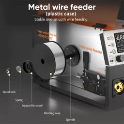 HITBOX MIG250 Aluminum MIG Welder 230V 6 in 1 Stick ARC MMA Gas/Gasless MIG LIift TIG Support Spool Gun Pulse Semiautomatic Welding Machine Synergy Welder Tool