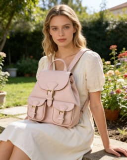 Fashionable Retro Women's Backpack Commuter Style Soft Shoulder Bag Waterproof Polyester Drawstring Closure