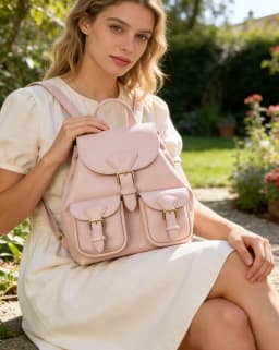 Fashionable Retro Women's Backpack Commuter Style Soft Shoulder Bag Waterproof Polyester Drawstring Closure