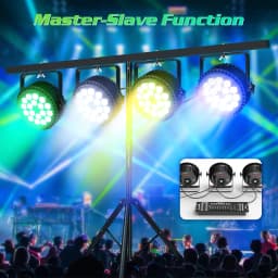 Datewink 18 LED Par Light 200W 4 IN 1 RGBW DMX Stage Lighting Rainbow Effect For DJ Disco Party Christmas Bar Wedding Show Light