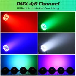 Datewink 18 LED Par Light 200W 4 IN 1 RGBW DMX Stage Lighting Rainbow Effect For DJ Disco Party Christmas Bar Wedding Show Light