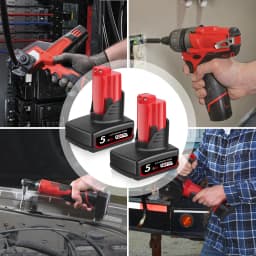 1/2/4 Pcs 5.0Ah M12 Battery + M12-18C Charger Combo Replace for Milwaukee 12V Battery Pin 48-11-24602 48-11-2460 Power Tools