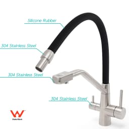 **Sydney Stock** KYLINS Pull Down 3 Way Pure Water Drinking Kitchen Mixer Tap Brushed Stainless Steel Black WELS WATERMARK