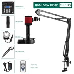 YIZHAN 13MP Full HD HDMI Camera VGA Port Industrial Microscope Zoom 150X Lens Adjustable Metal Arm Stand Bracket For Soldering