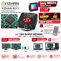 YIZHAN 48MP 4K Electronics Soldering Microscope FULL HD 1080P HDMI Camera USB Software 1-150x Lens Stand Shipping From Europe